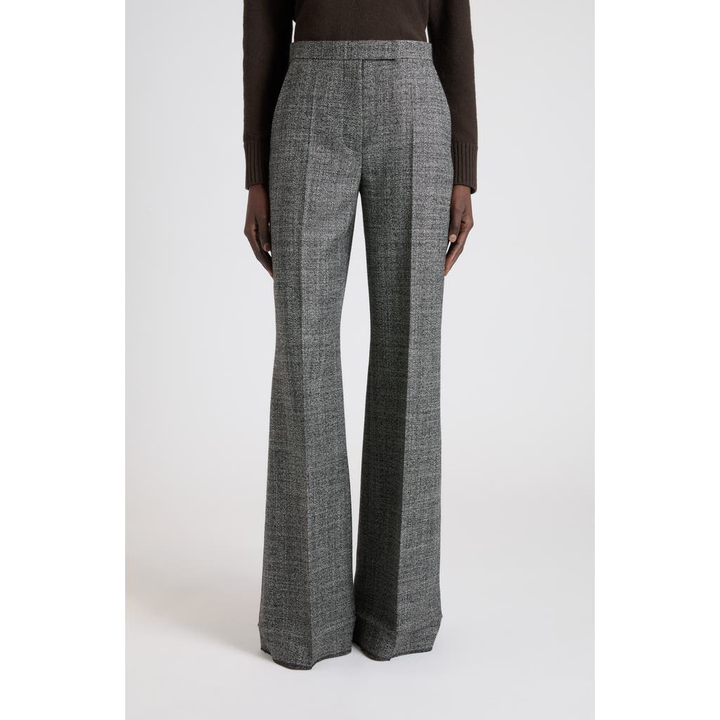 Valentino High-rise Wide-leg Trousers Featuring Pockets In Gray