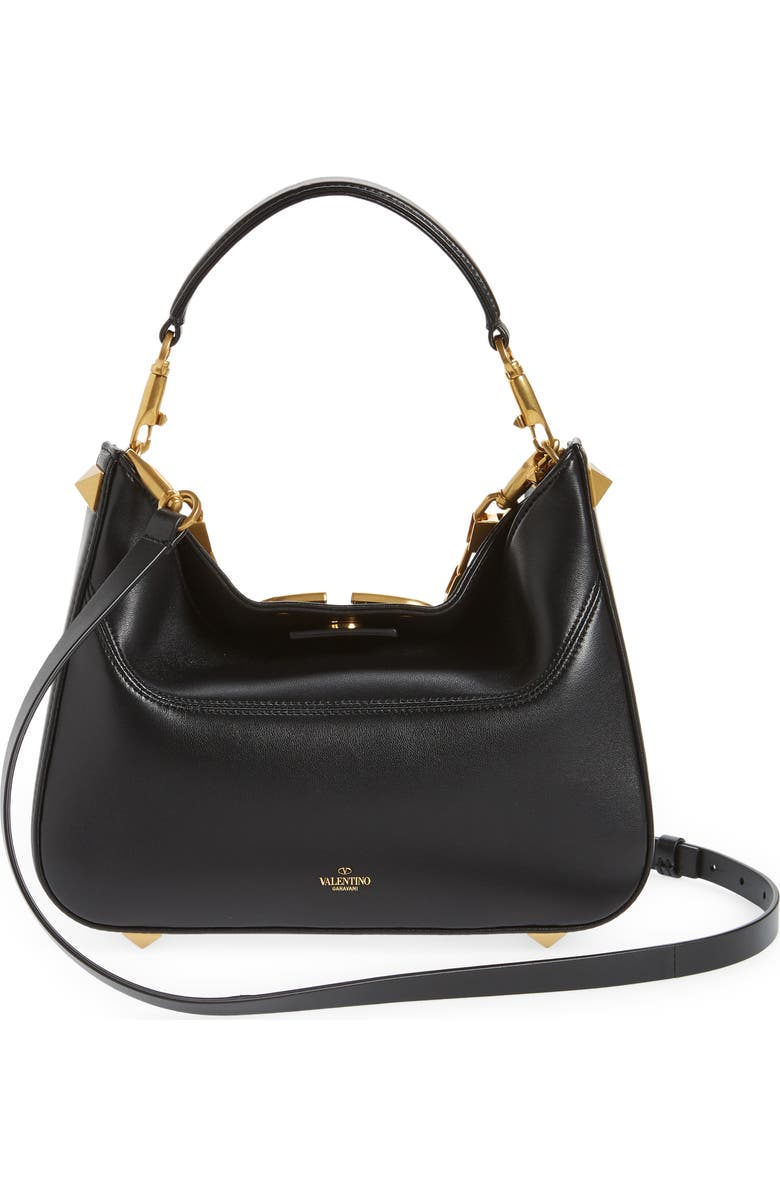 Valentino Garavani Small Stud Sign VLOGO Leather Hobo Bag, Alternate, color,