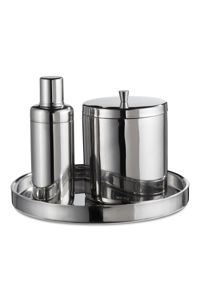 3-Piece Deco Bar Set, Main, color, SILVER