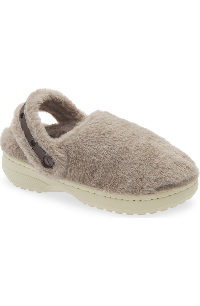 CROCS Classic Unfurgettable Faux Fur Clog, Main, color, Mushroom
