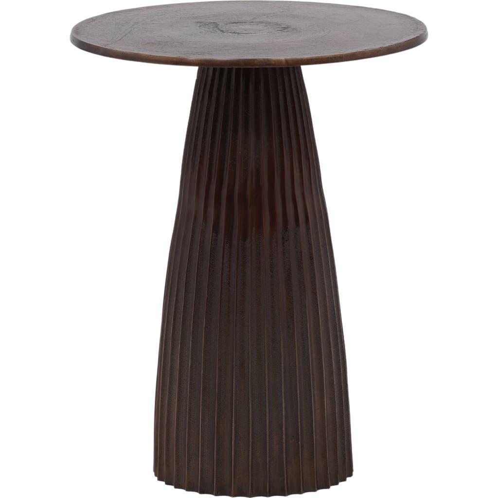 Dovetail Furniture Apollo Fluted Side Table In Antique Bronze