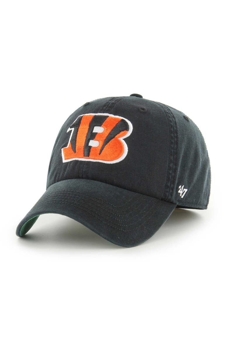 Men's '47 Black Cincinnati Bengals Sure Shot Franchise Fitted Hat, Alternate, color, Black