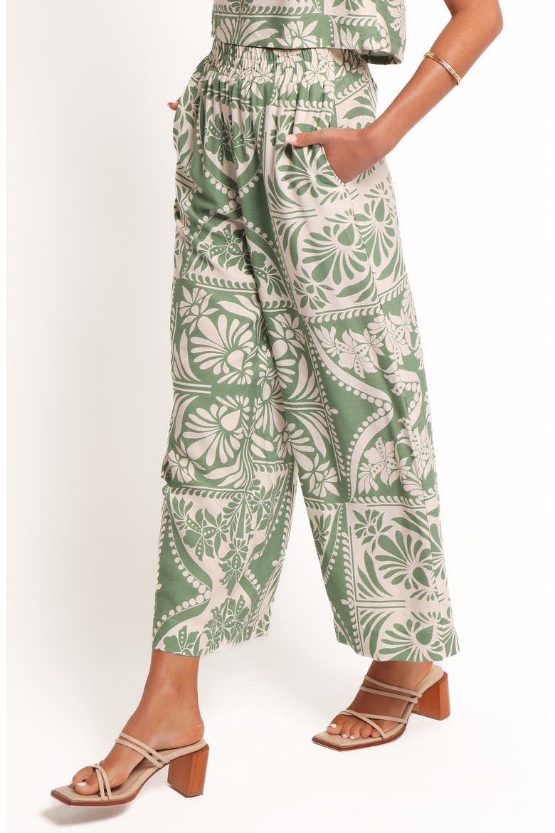 Nevin Printed Wide Leg Pants, Alternate, color, GREEN FLORAL
