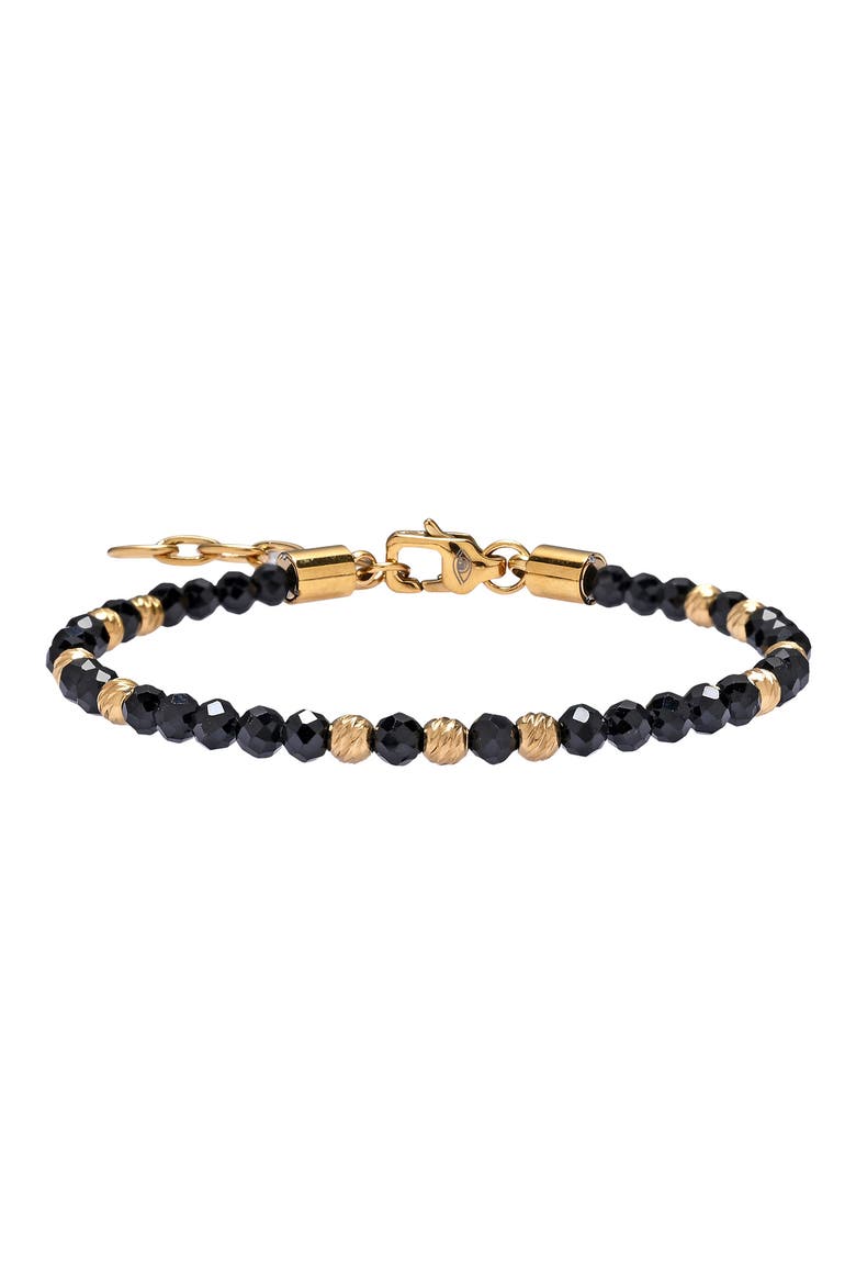 Men's Noir Beaded Bracelet, Main, color, GOLD
