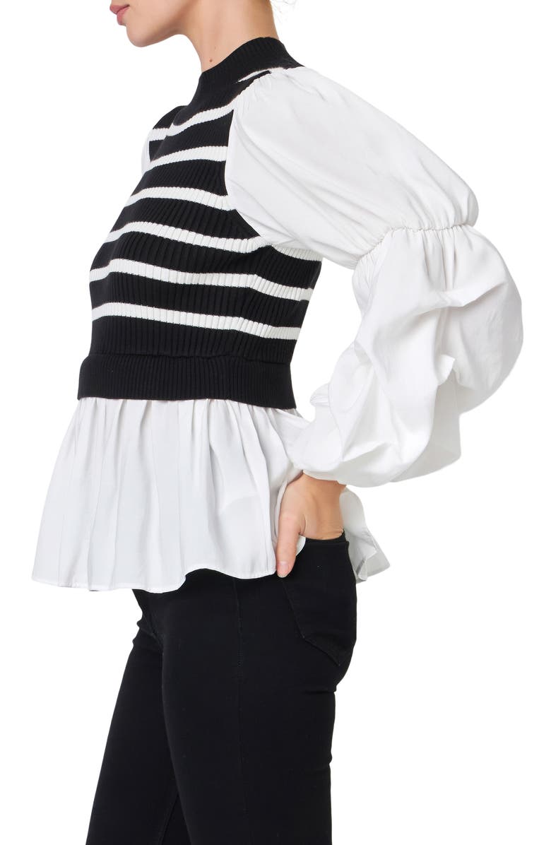 English Factory Combo Top, Alternate, color, Black Stripe