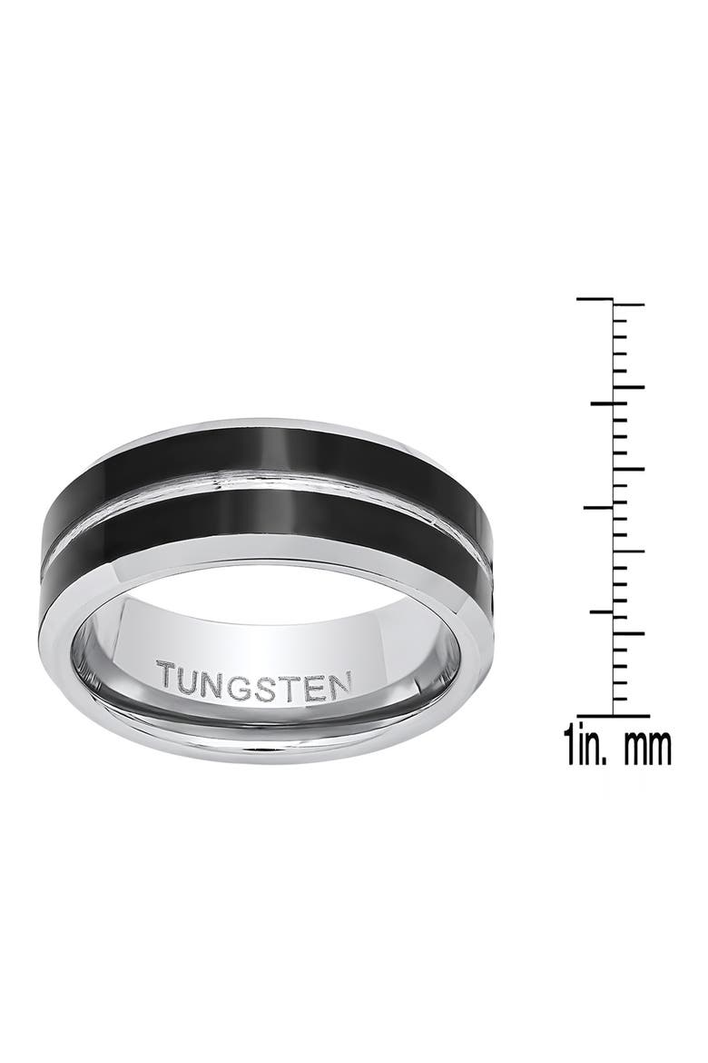 Men's Two-Tone Ring, Alternate, color, SILVER/ BLACK