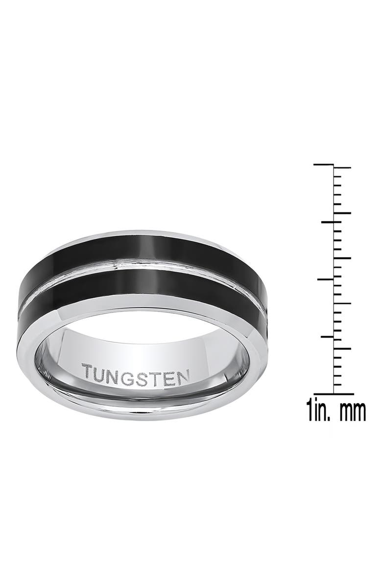 HMY JEWELRY Men's Two-Tone Ring, Alternate, color, Silver/ Black