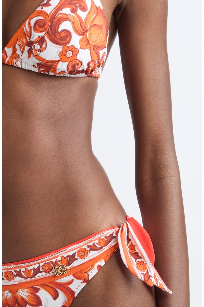 Majolica Print Triangle Two-Piece Swimsuit, Alternate, color, IH3TN MAJOLICA 6 ORANGE