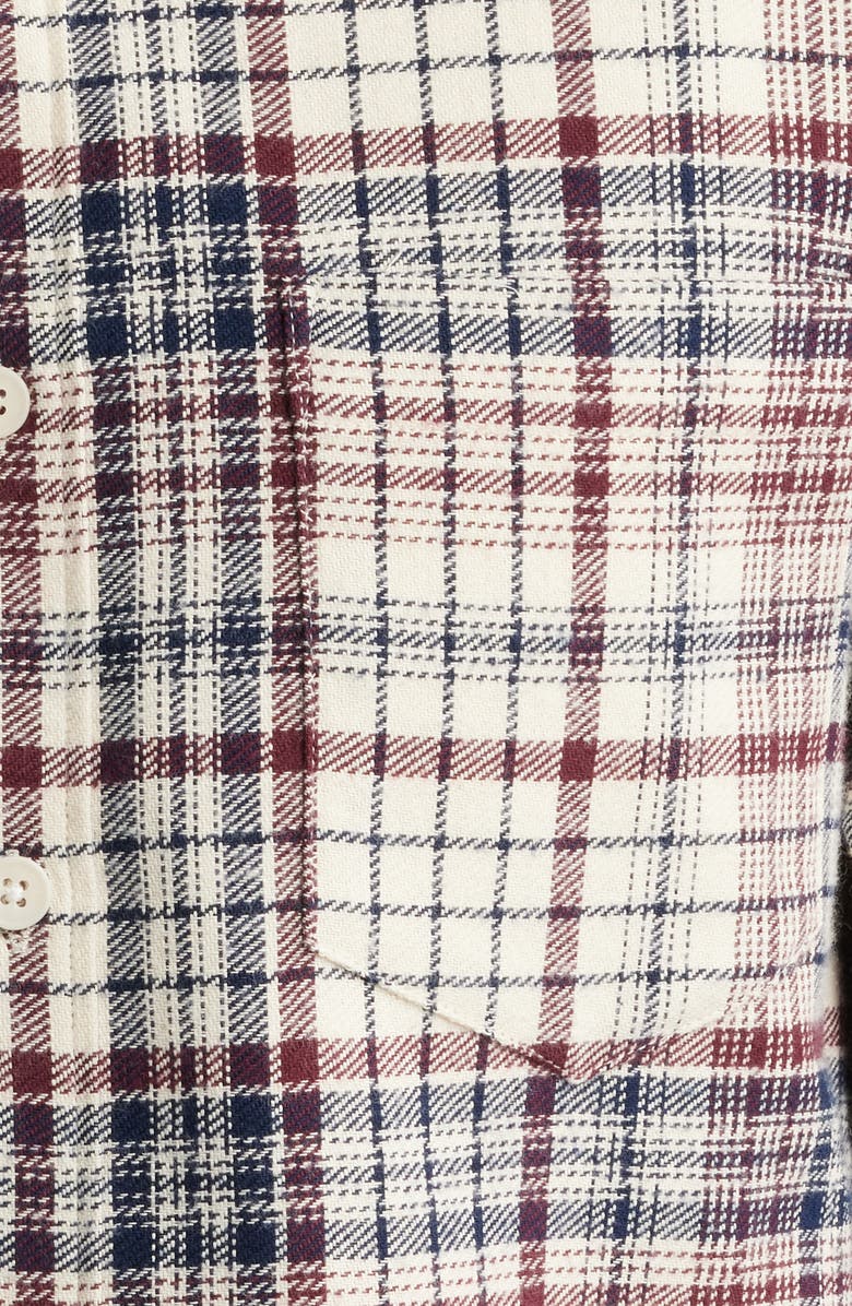 Wax London Shelly Plaid Flannel Button-Up Shirt, Alternate, color, Navy / Red
