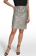 Donna Karan New York Metallic Foil Pencil Skirt