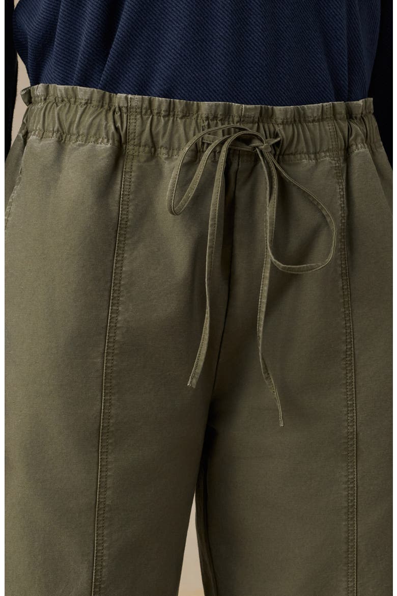 Organic Cotton Twill Drawstring Wide Leg Pants, Alternate, color, OLIVE