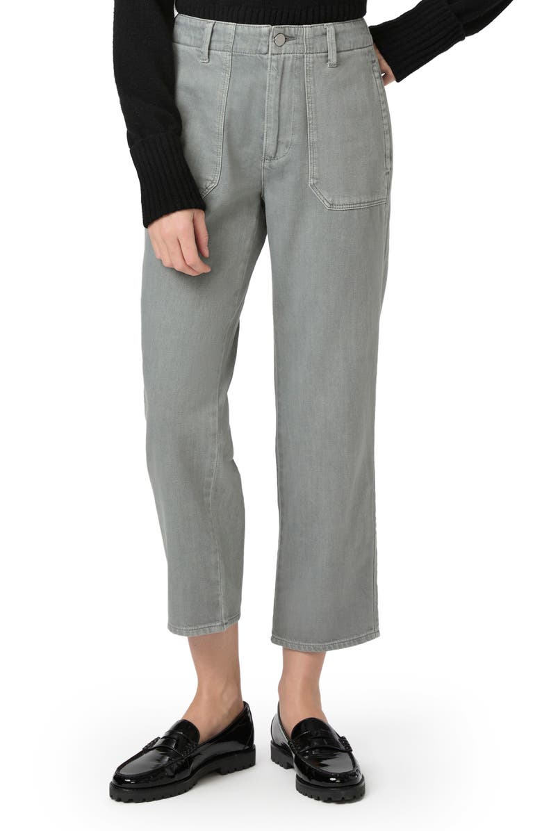 PAIGE Kirby High Waist Straight Leg Jeans, Main, color, Vintage Iron Grey