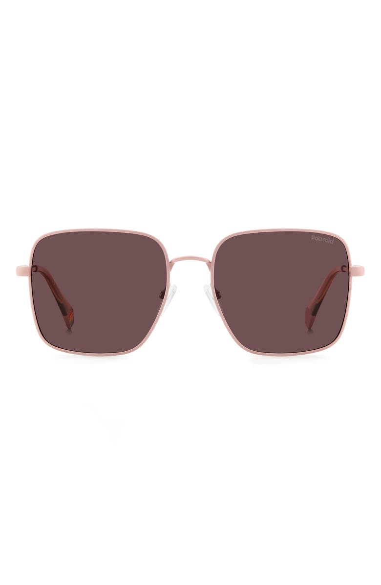 Polaroid 56mm Polarized Square Sunglasses, Alternate, color, 
