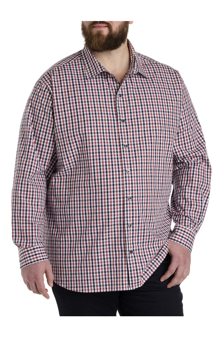 Big & Tall Dobby Plaid Sport Shirt, Alternate, color, MULTI