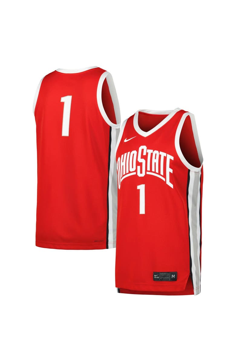 Nike Men's Nike #1 Scarlet Ohio State Buckeyes Replica Jersey, Main, color, Scarlet