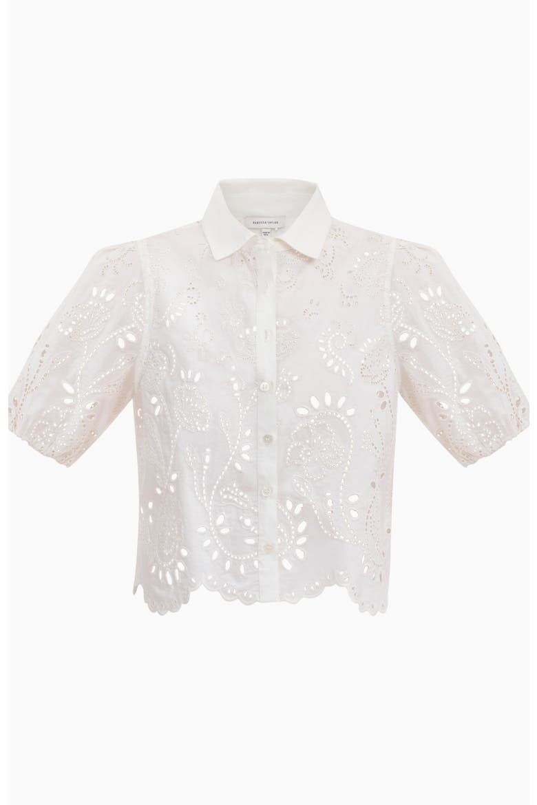 Brielle Poplin Eyelet Shirt, Alternate, color, Ivory