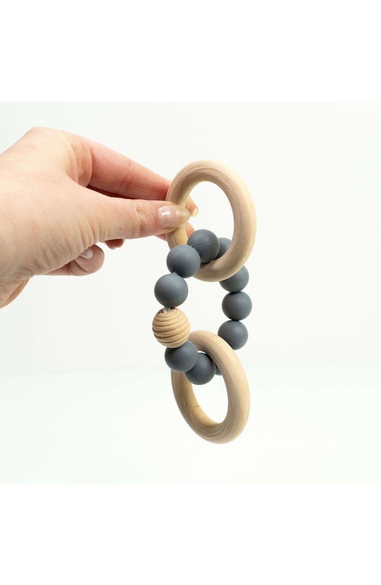 embé Silicone Beaded Teether Bangles for Babies, Alternate, color, Anchor Grey