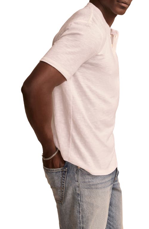 Lucky Brand Short Sleeve Cotton Blend Henley In Bright White