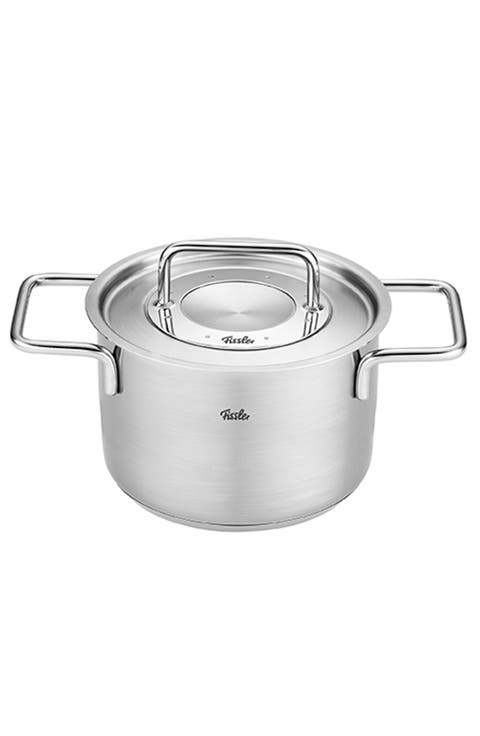 Pure Collection Stainless Steel Stock Pot with Metal Lid