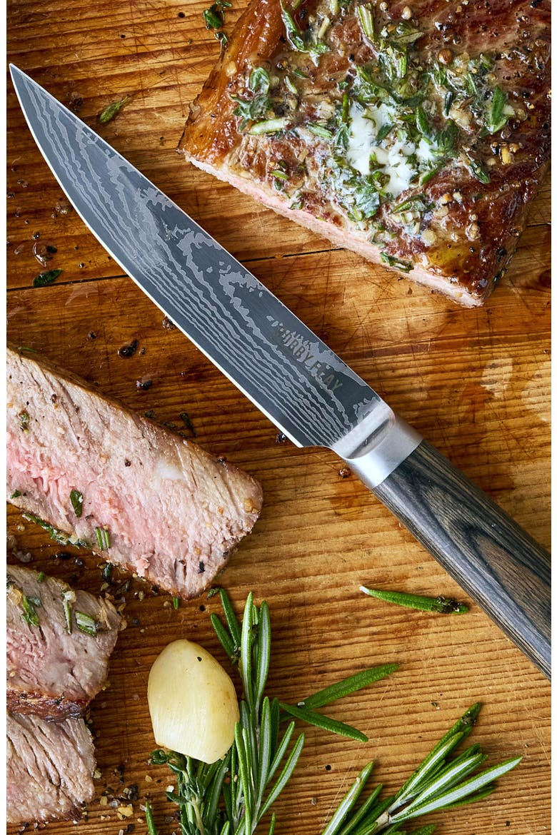 x Bobby Flay Stainless Steel 6-Piece Steak Knife Set, Alternate, color, BROWN