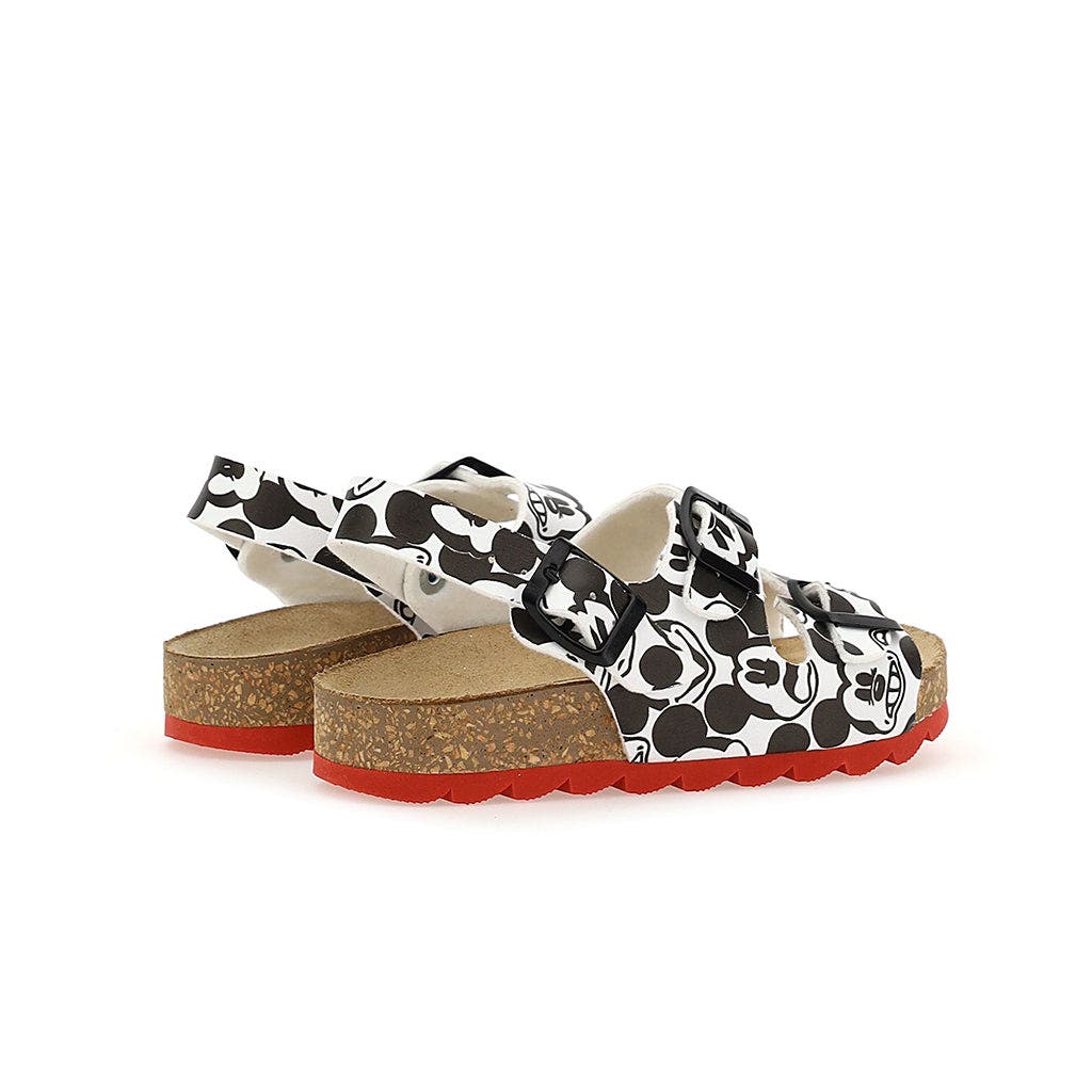 Old School Mickey Cartoon Sandals, Alternate, color, White