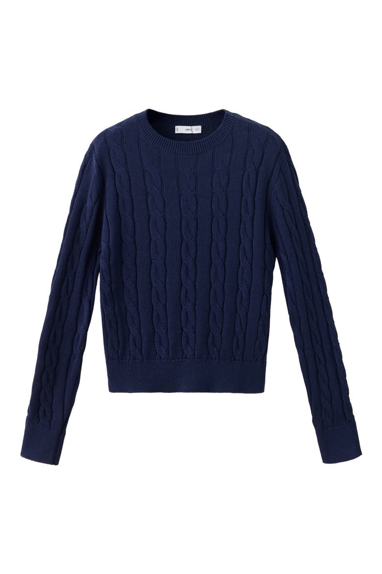 Cable Stitch Sweater, Alternate, color, DARK NAVY