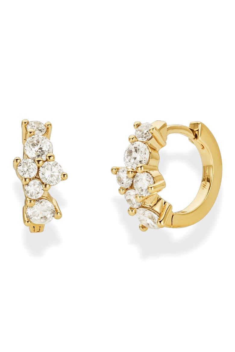 Camry Cubic Zirconia Huggie Hoop Earrings, Main, color, GOLD