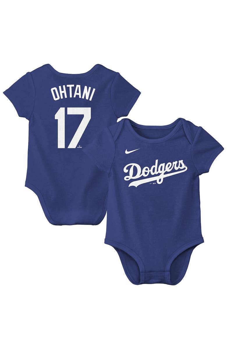 Nike Infant Nike Shohei Ohtani Royal Los Angeles Dodgers Name & Number Fuse Bodysuit, Alternate, color, 