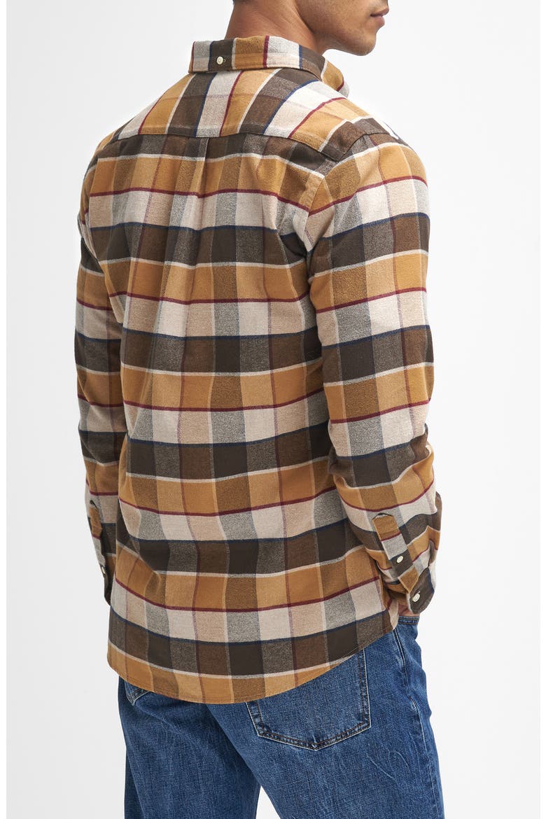 Valley Tailored Fit Check Button-Up Shirt, Alternate, color, BROWN