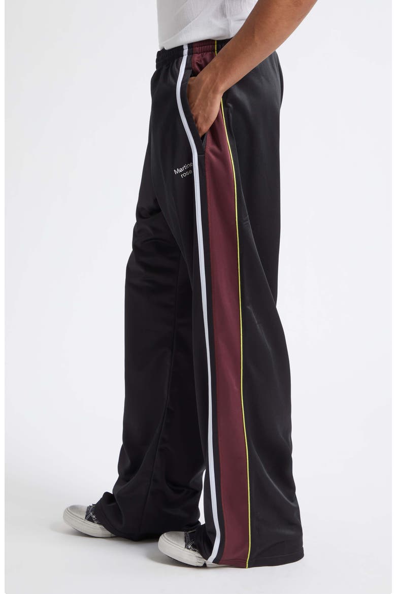 Wide Leg Technical Jersey Track Pants, Alternate, color, BLACK BURGUNDY