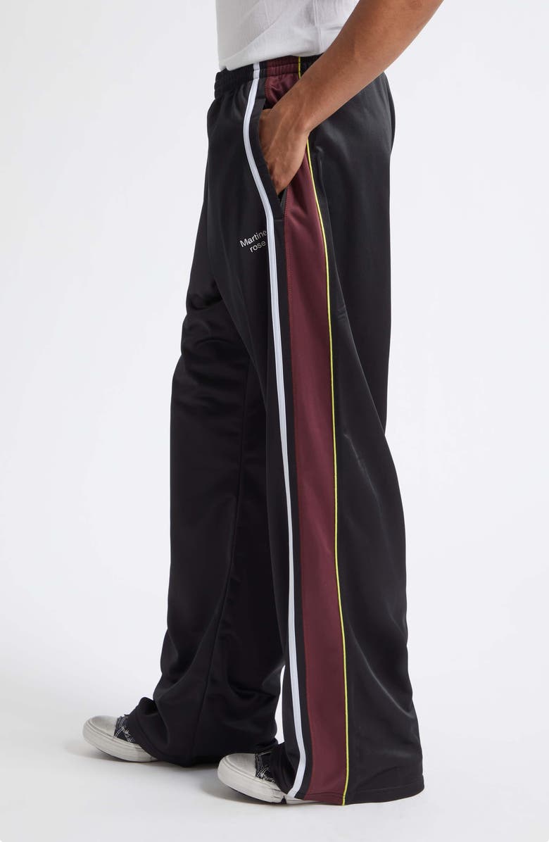 Martine Rose Wide Leg Technical Jersey Track Pants, Alternate, color, Black Burgundy