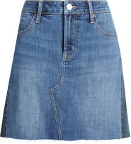 CITY BLUES Colorblock Denim Miniskirt