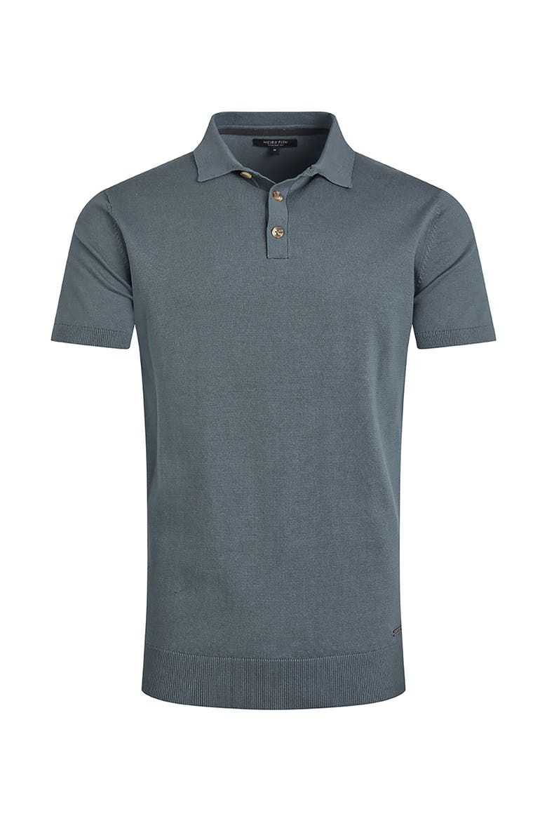 Quentin Short Sleeve Knitted Polo, Alternate, color, Blue Mirage