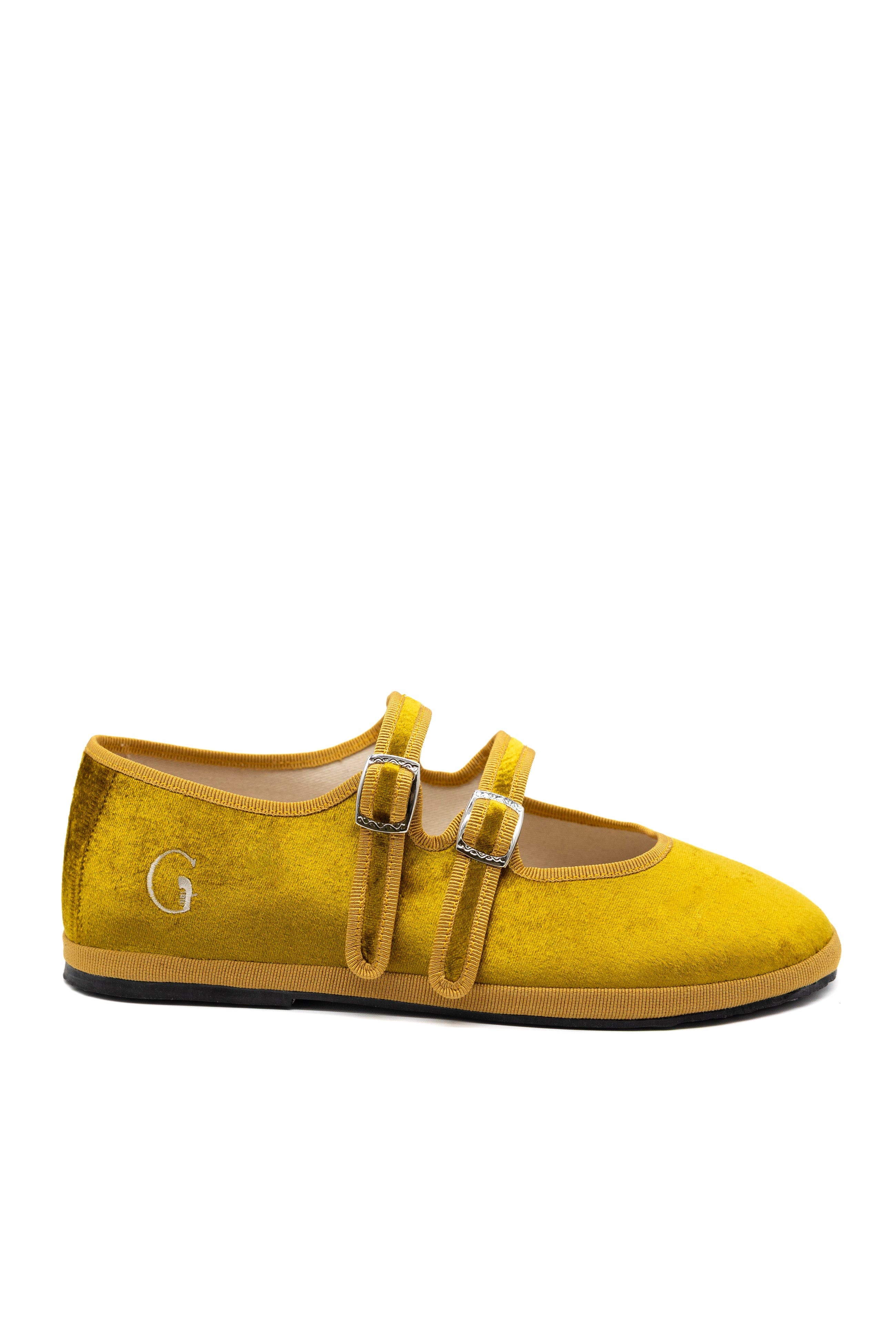 Gondolina Shoes Nina Mary Jane Double Lace Ballet Flats, Alternate, color, Gold Yellow