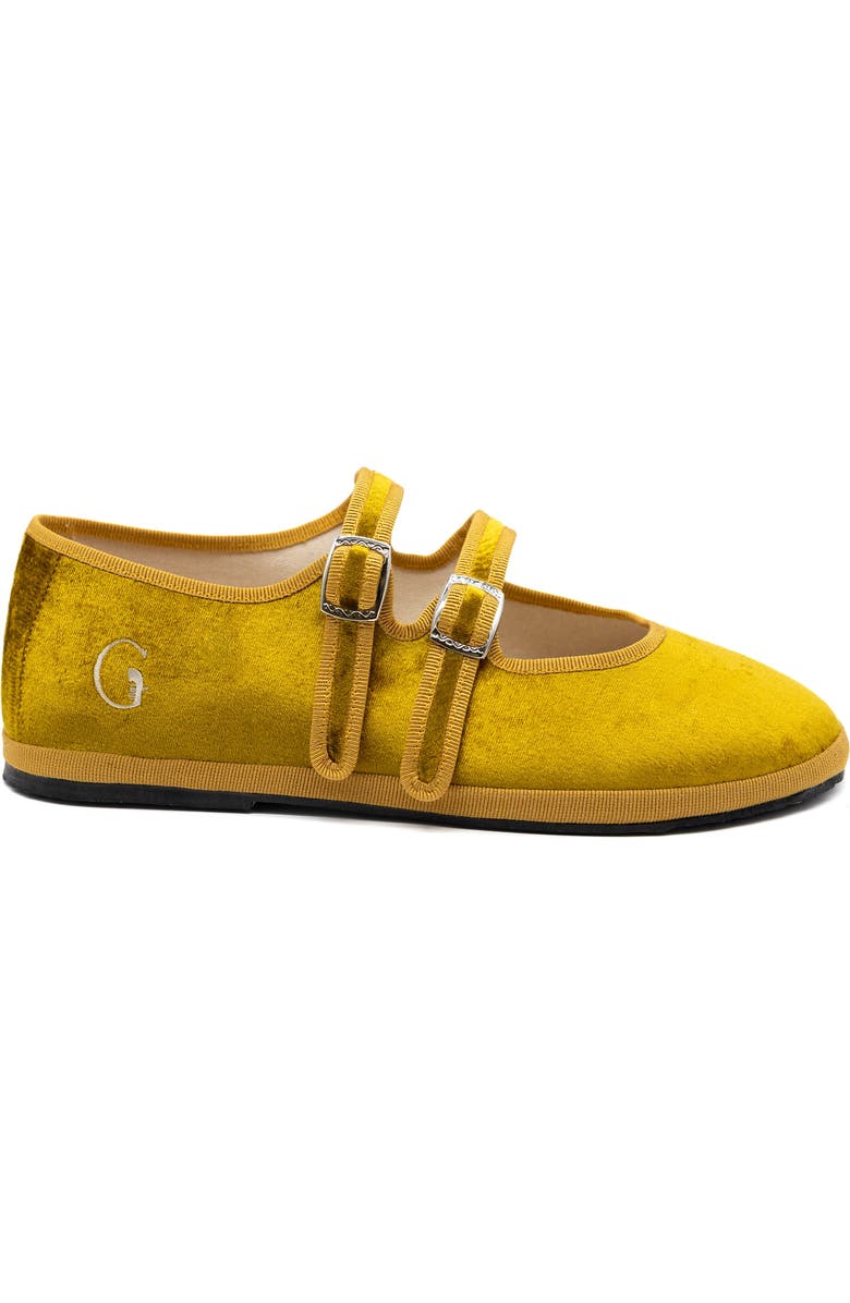Gondolina Shoes Nina Mary Jane Double Lace Ballet Flats, Alternate, color, Gold Yellow