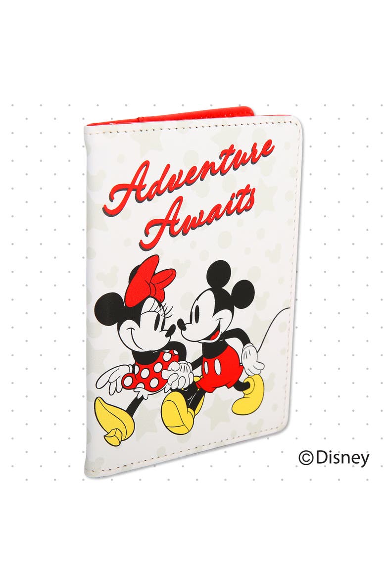 Mickey & Minnie Passport Holder, Alternate, color, White, red, black