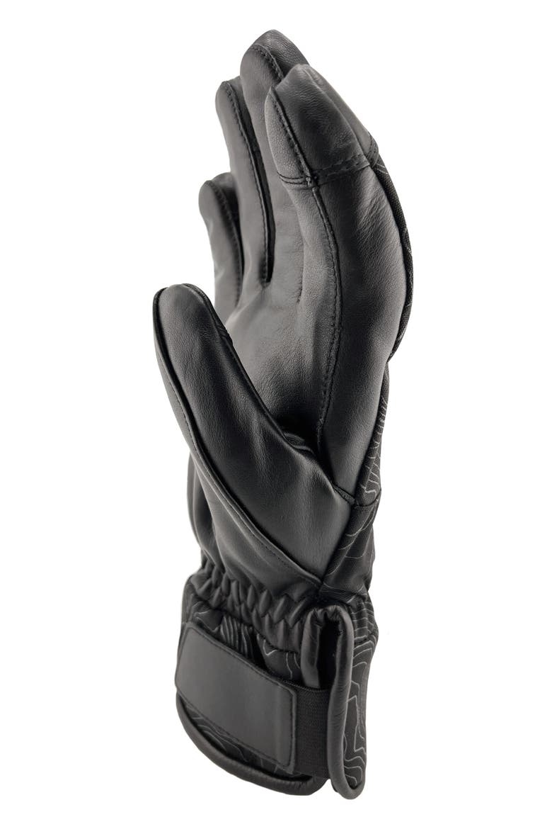 Waterproof Ergo Grip Leather Palm Snow Gloves, Alternate, color, black/ charcoal