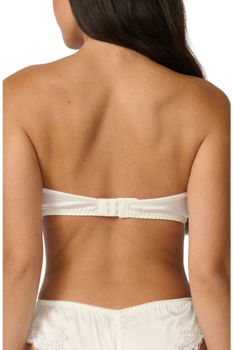 Cinderella Lace Trim Underwire Strapless Satin Bra, Alternate, color, ANTIQUE