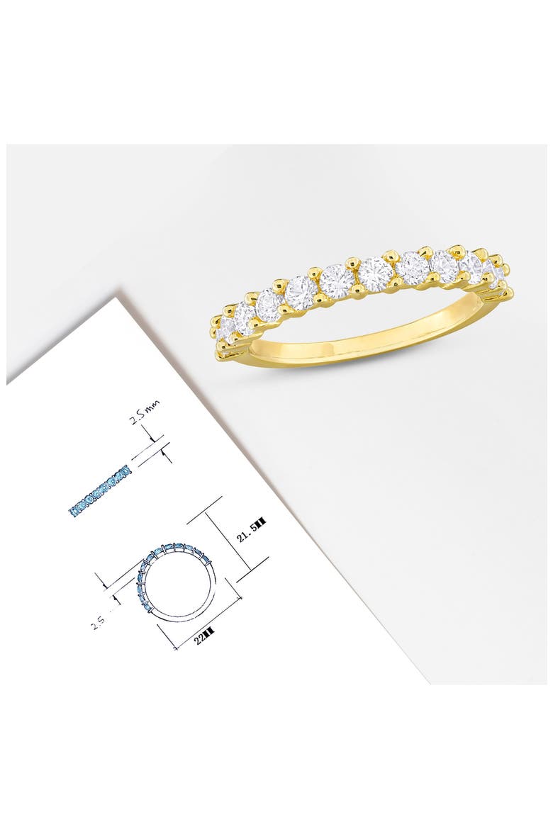 Created White Sapphire Band Ring, Alternate, color, WHITE