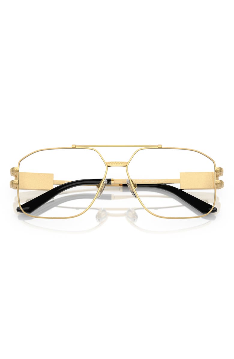 Versace 57mm Irregular Square Optical Glasses, Alternate, color, Gold