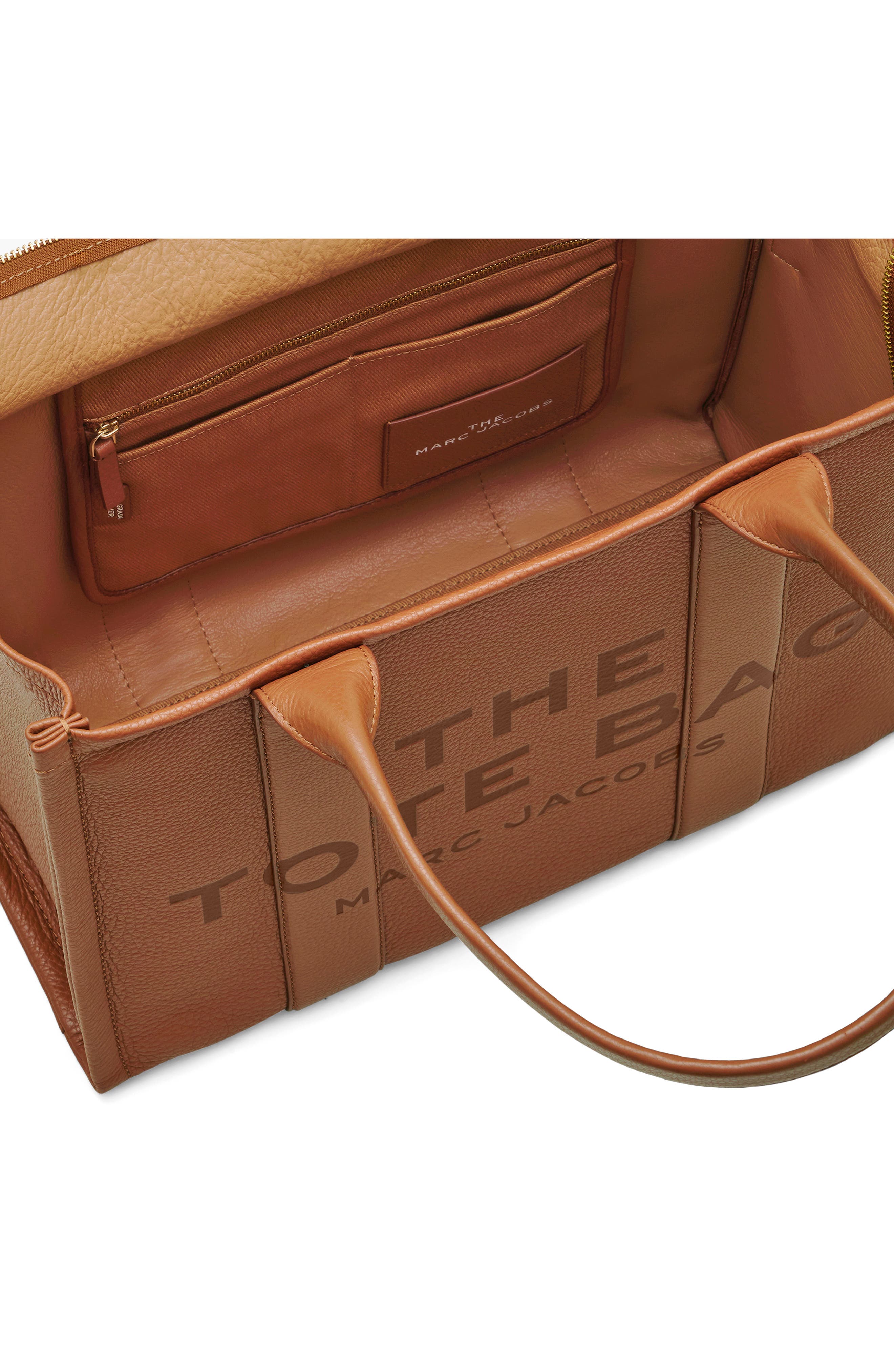 The Large Leather Tote Bag, Alternate, color, ARGAN OIL