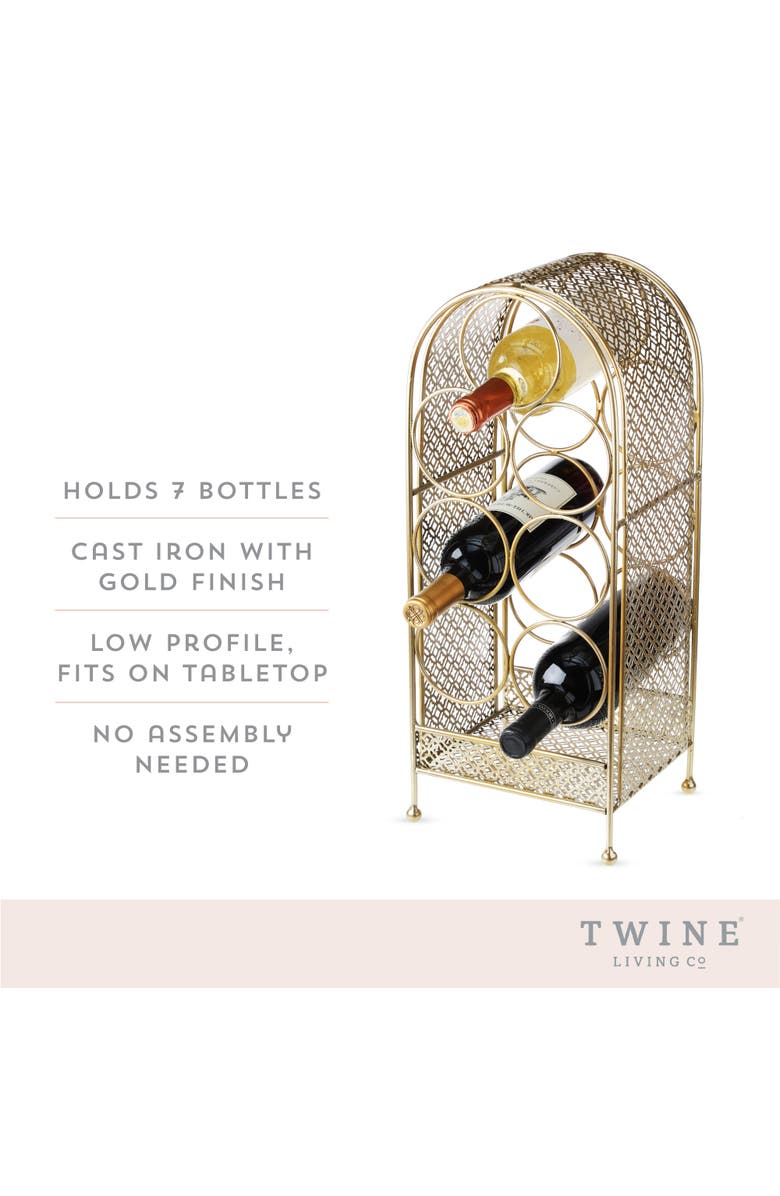 TWINE Trellis 7-Bottle Wine Rack, Alternate, color, Gold