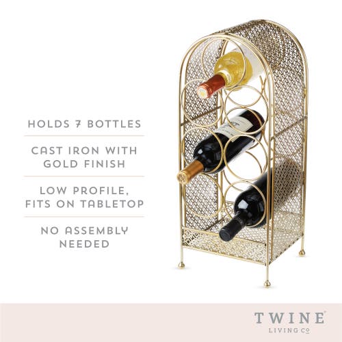 Twine Trellis 7 Bottle Wine Rack In Gold