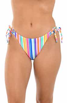 Citrus Shore Stripe Side Tie Bikini Bottoms