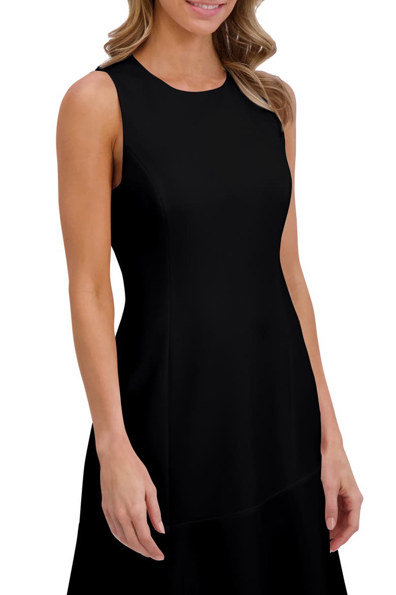 Asymmetric Ruffle Sleeveless Midi Dress, Alternate, color, RICH BLACK