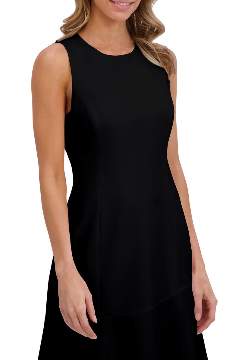 Ted Baker Asymmetric Ruffle Sleeveless Midi Dress, Alternate, color, Rich Black