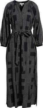 Nordstrom Long Sleeve Belted Cotton Poplin Maxi Dress