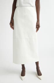 Lafayette 148 New York Glove Leather Midi Pencil Skirt
