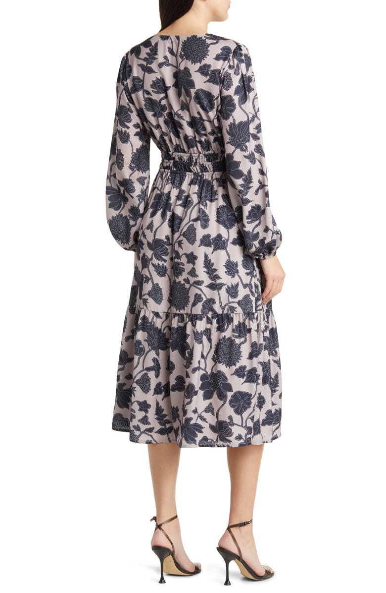 Lost + Wander Amina Floral Print Long Sleeve Midi Dress, Alternate, color, 