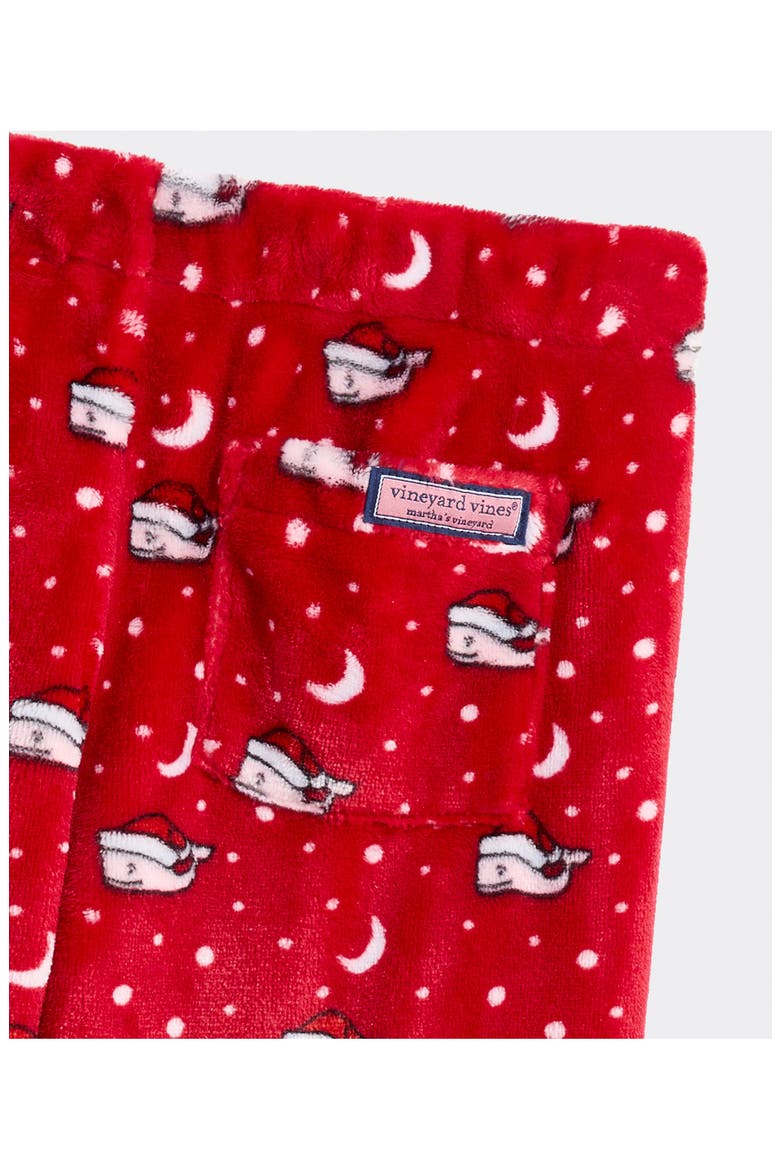 Kids' Print Fleece Sleep Pants, Alternate, color, RED SANTA MOON